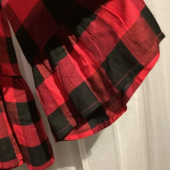 🎄FINAL OFFER🎄Mud Pie Buffalo Plaid Peplum Shirt Sz.M - Picture 3 of 4